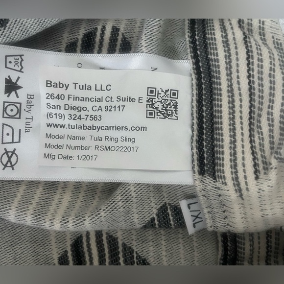 Tula Woven Wrap w Rings Heart Pattern Grays - Picture 7 of 8